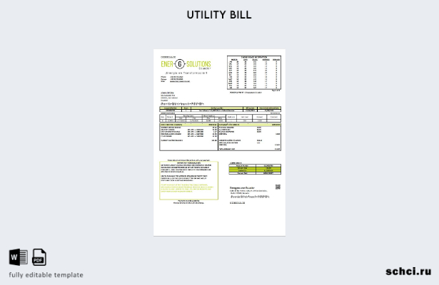 цифровая загрузка Эквадор Energysource Эквадорский шаблон слова счета за электро